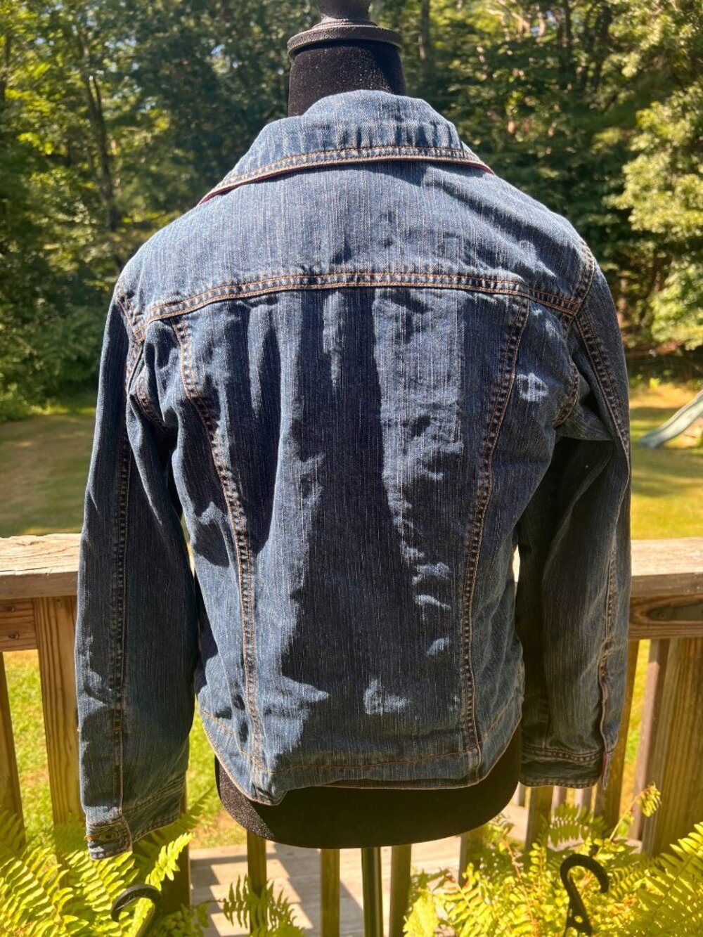L.L. Bean Womens XS Denim Jacket With Corduroy Lining Button Front Blue Casual O - Picture 2 of 6